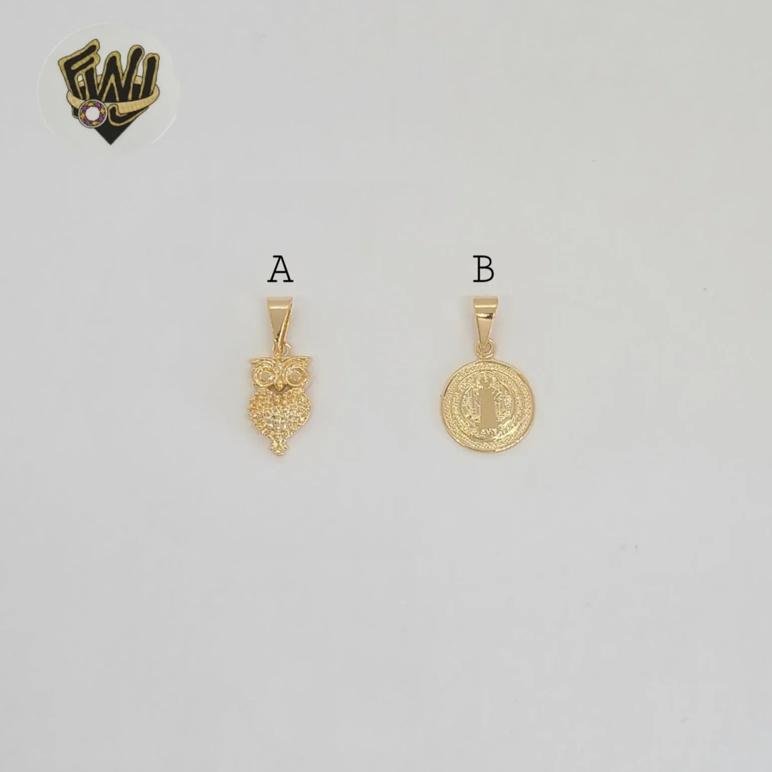 (1-2098) Gold Laminate - Small Plain Pendants - BGF