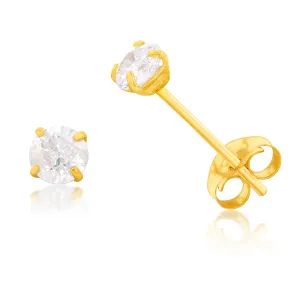 10ct Yellow Gold 1/4 Carat Diamond Stud Earrings