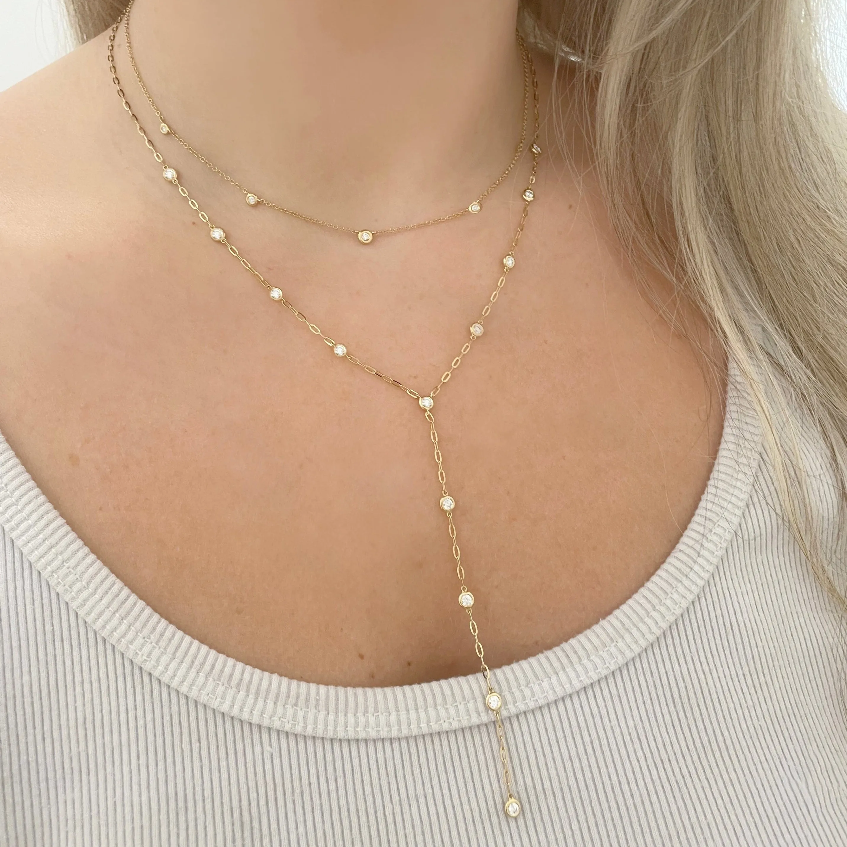 14K GOLD DIAMOND ALLY LARIAT