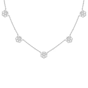 14K GOLD DIAMOND CHRISTIE FIVE FLOWER NECKLACE