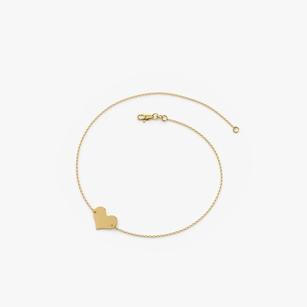 14K Gold Heart Bracelet