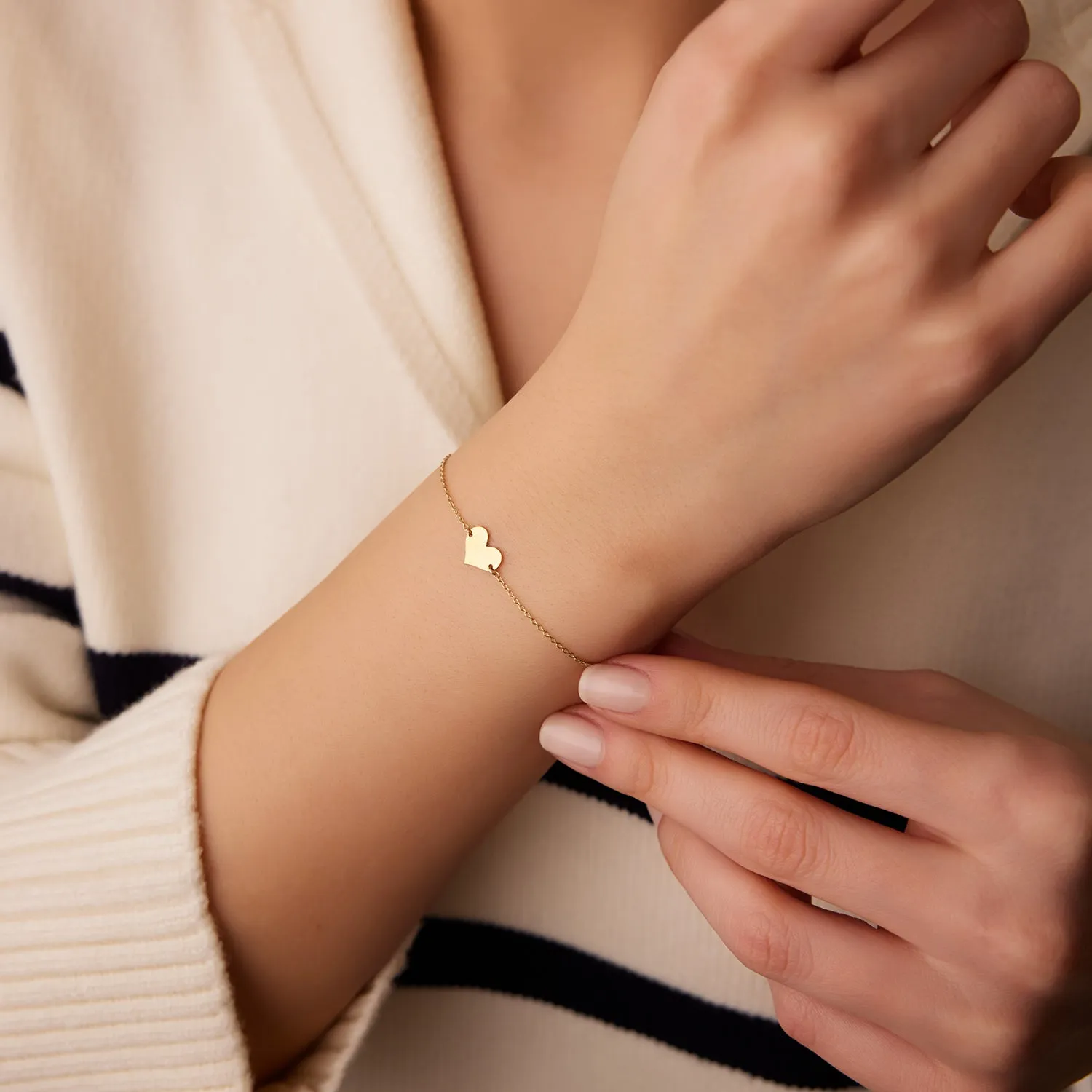 14K Gold Heart Bracelet