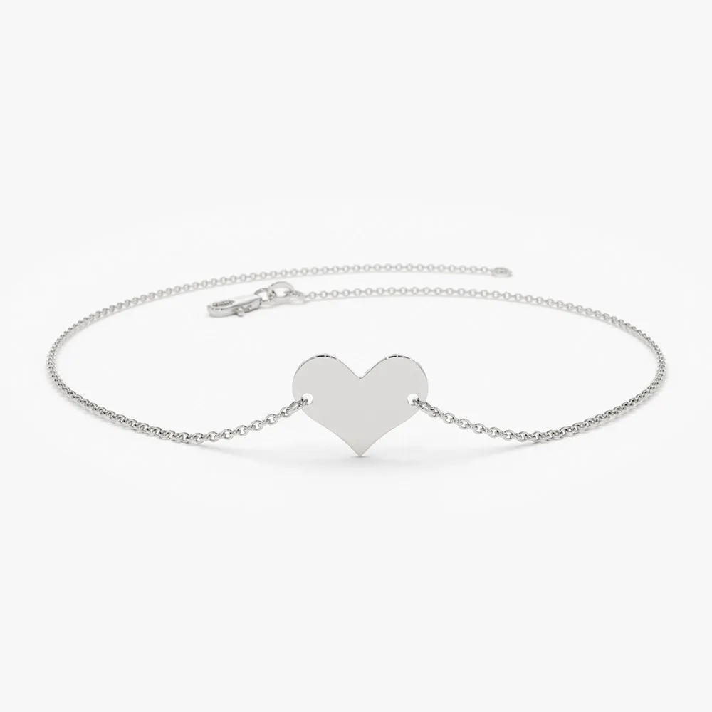 14K Gold Heart Bracelet