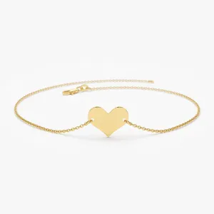 14K Gold Heart Bracelet