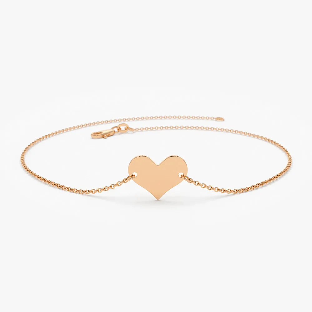 14K Gold Heart Bracelet