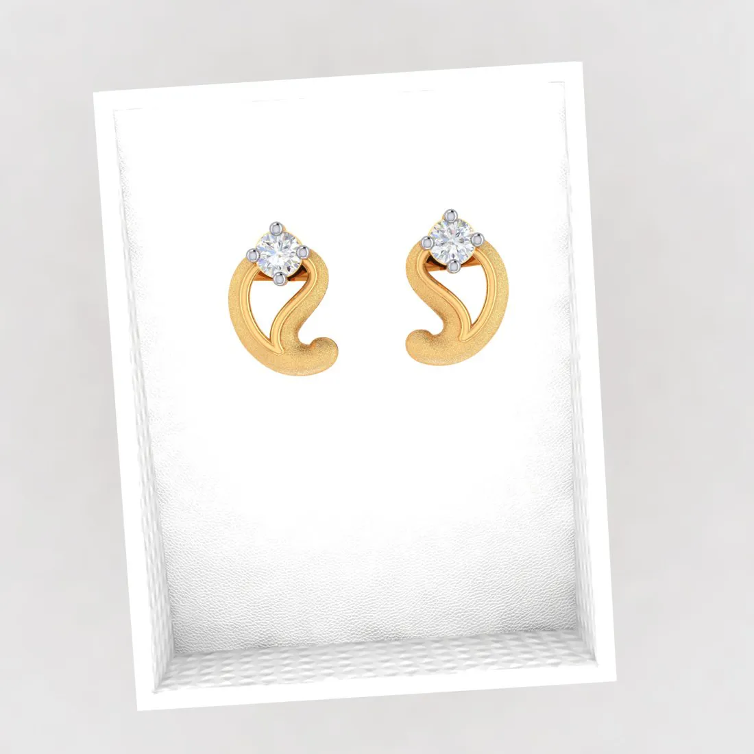 14k Kalka Style American Diamond Gold Earrings