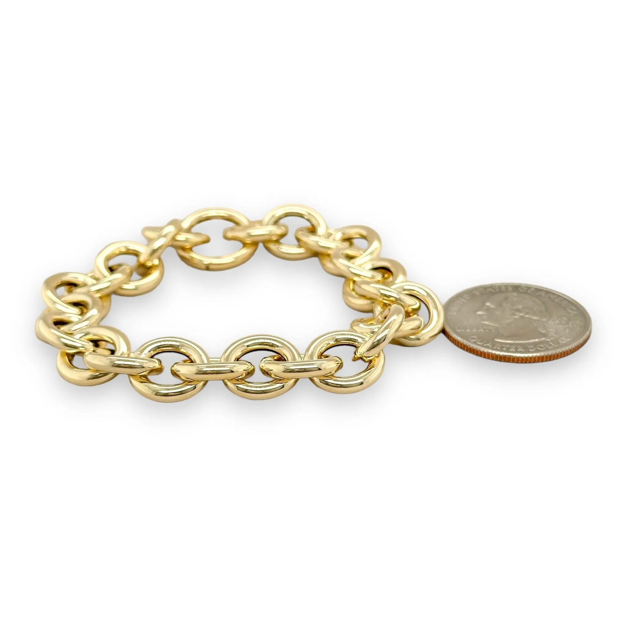 14K Y Gold 7.5 Ladies Circle Link Bracelet