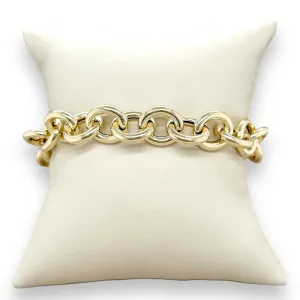 14K Y Gold 7.5 Ladies Circle Link Bracelet