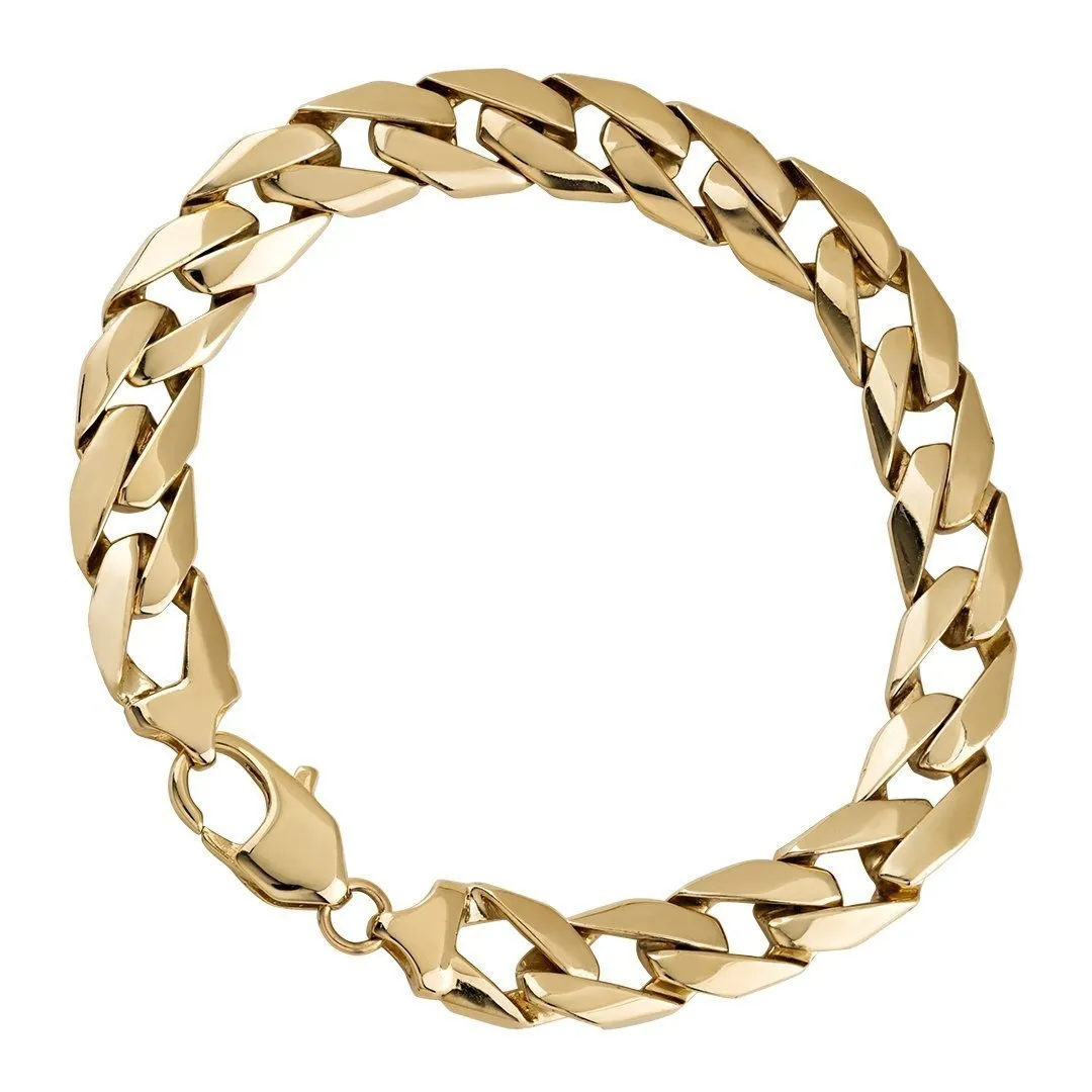 14k Yellow Gold Curb Link Bracelet 9.5 mm