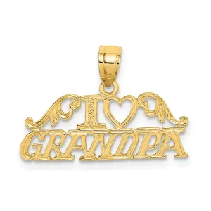 14k Yellow Gold I HEART Design GRANDPA Pendant