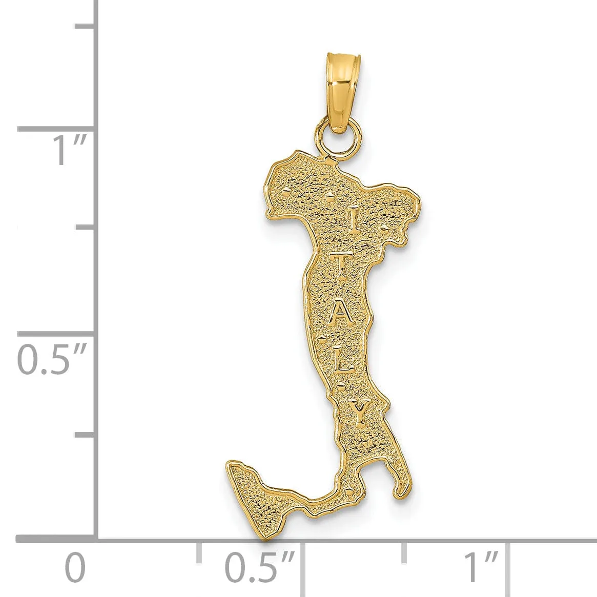 14K Yellow Gold Map of ITALY Boot Solid Pendant