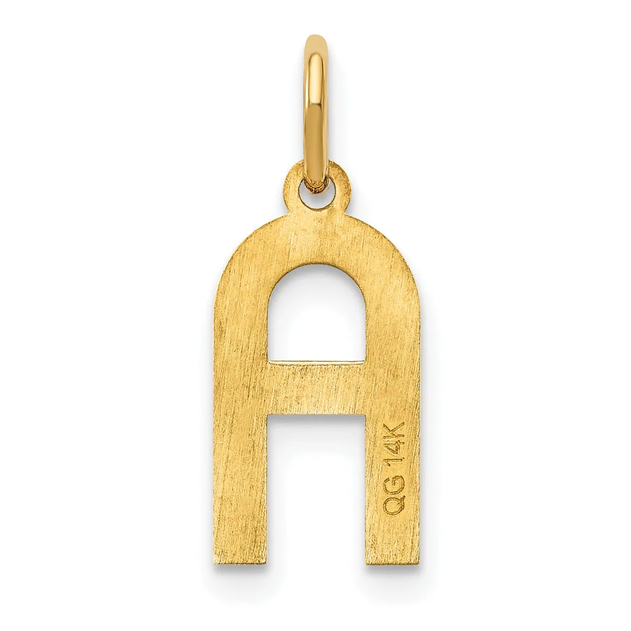 14k Yellow Gold Women's Letter A Initial Charm Pendant