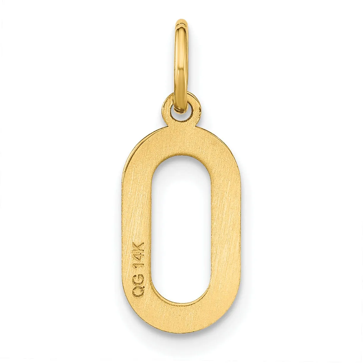 14k Yellow Gold Women's Letter O Initial Charm Pendant