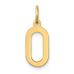 14k Yellow Gold Women's Letter O Initial Charm Pendant