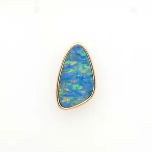 14KY Australian Opal Doublet Pendant with hidden bail