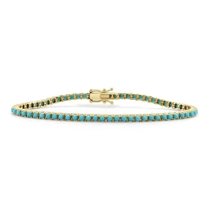 14KY Turquoise Tennis Bracelet