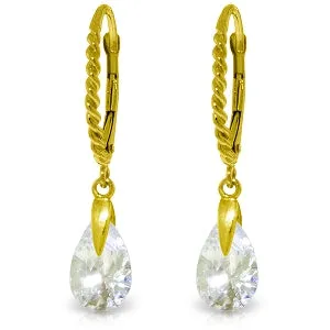 4.5 Carat 14K Solid Yellow Gold Diva Cubic Zirconia Earrings