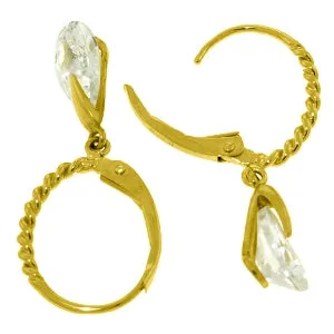 4.5 Carat 14K Solid Yellow Gold Diva Cubic Zirconia Earrings