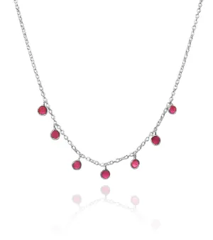 7 Stone Kathak Necklace Rough Cut Ruby