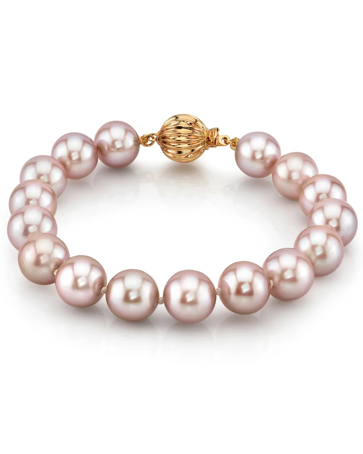 9.5-10.5mm Pink Freshwater Pearl Bracelet - AAAA Quality