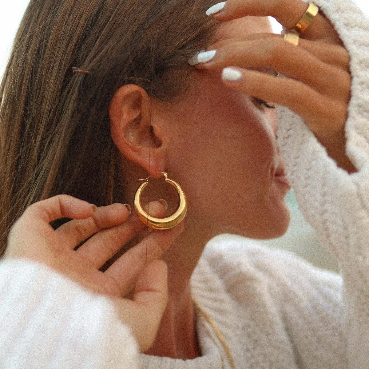 Alinta Gold Hoop Earrings