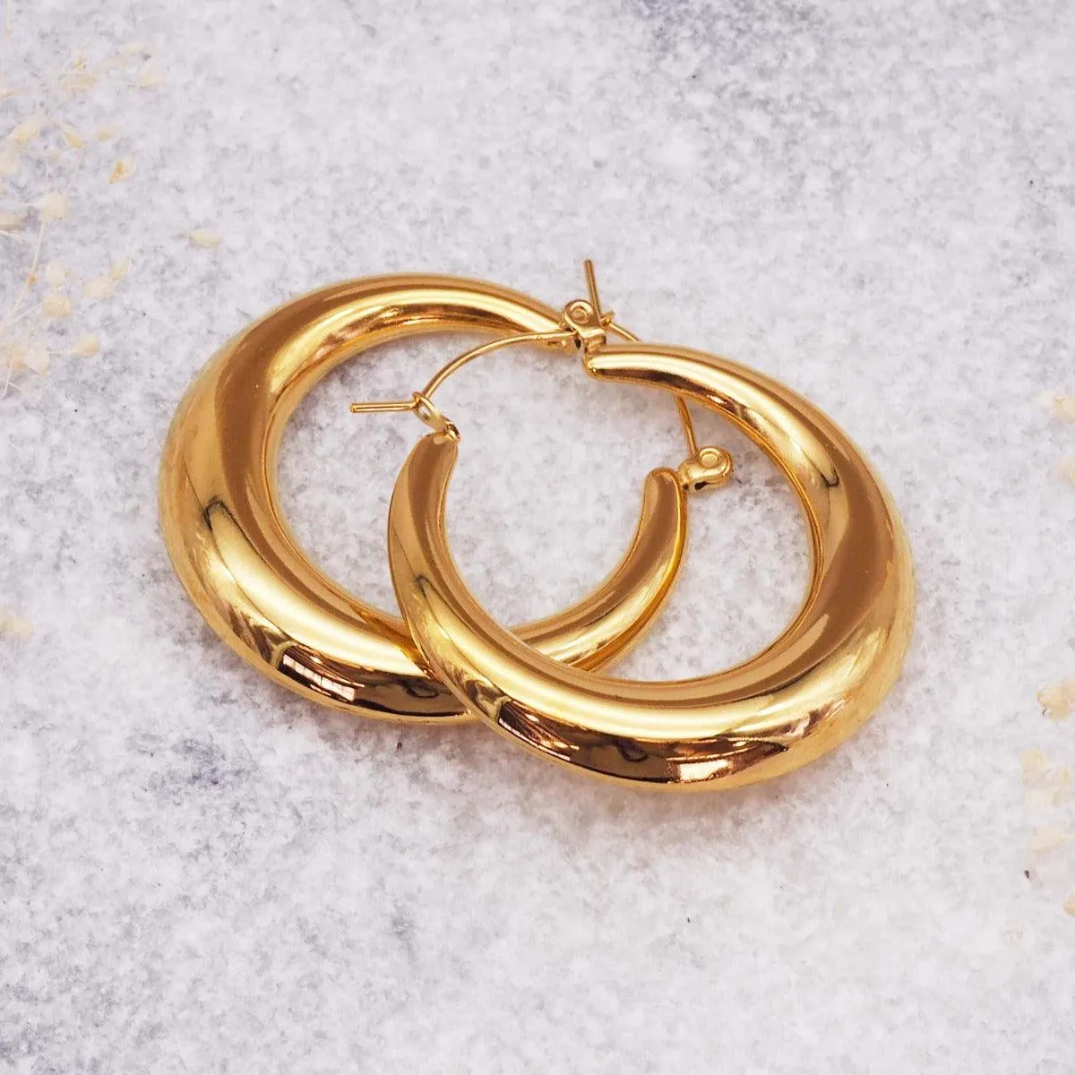 Alinta Gold Hoop Earrings