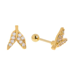 Alix - Crystal Leaf Stud Earrings