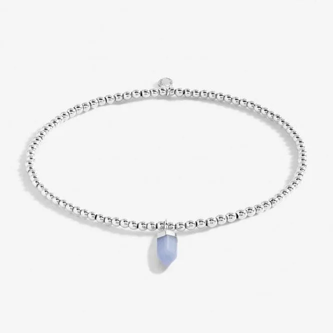 Anklet Blue Agate Crystal Silver Plated Anklet 23cm Stretch Anklet 6946