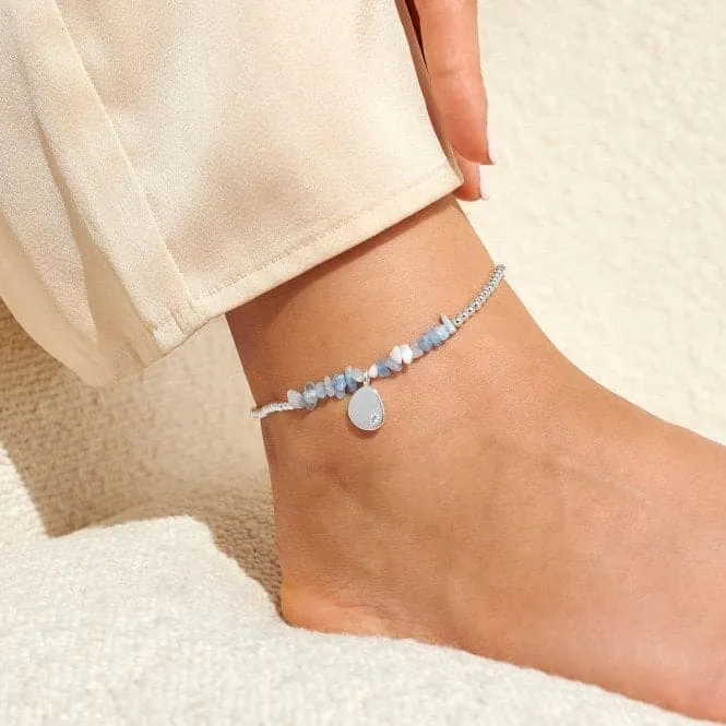 Anklet Blue Agate Silver Plated Anklet 23cm Stretch Anklet 6949