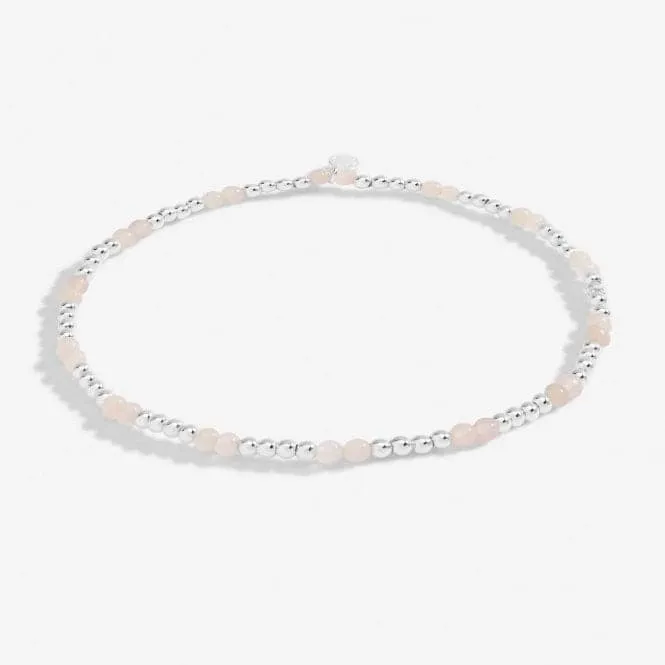 Anklet Rose Quartz Silver Plated Anklet 23cm Stretch Anklet 6939