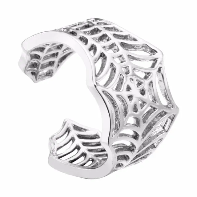 Antique Hand Finger Ring For Women Girl Jewelry Open Nail Rings Punk Retro Skull Skeleton Leaf Cross Flower Ring Bijoux