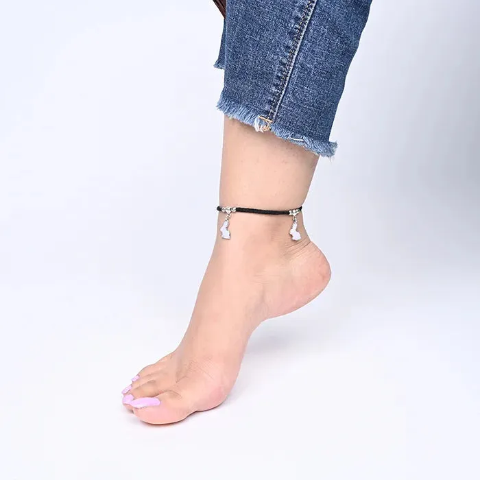 Asymmetric Silver Thread Anklet