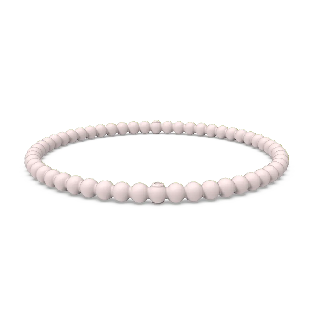 Beaded Stackable Silicone Bracelet - Pink Sand