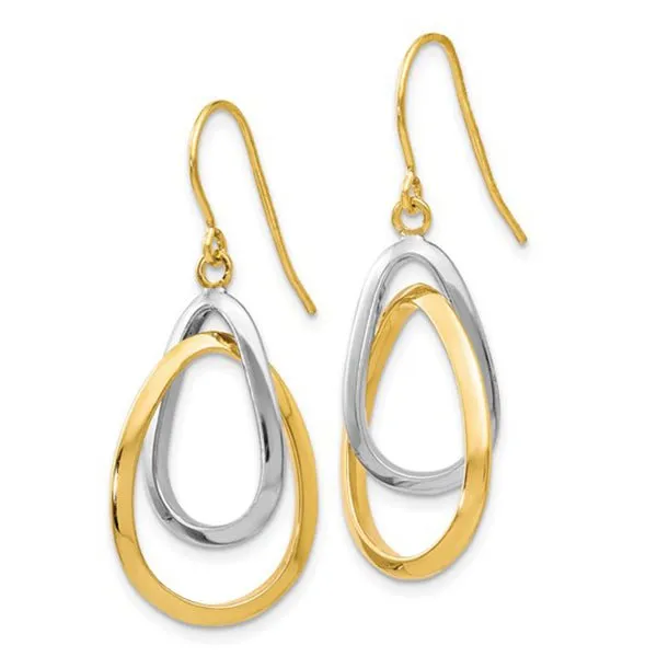 Ben Garelick Two-Tone Gold Teardrop Dangle Earrings