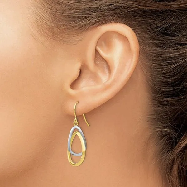 Ben Garelick Two-Tone Gold Teardrop Dangle Earrings