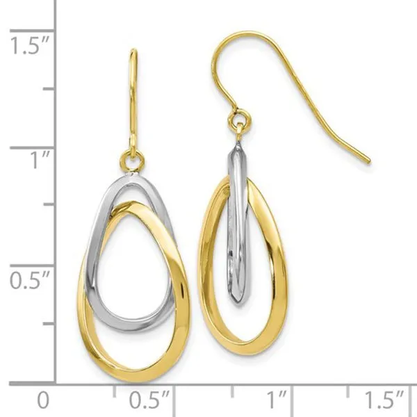 Ben Garelick Two-Tone Gold Teardrop Dangle Earrings