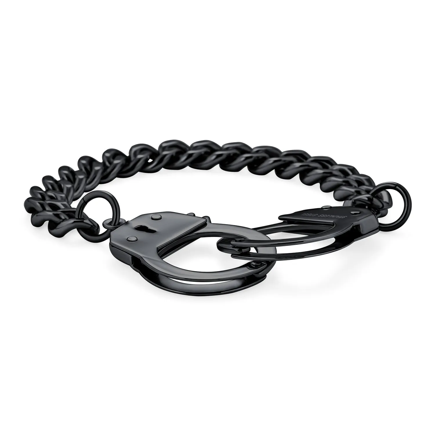 Biker Jewelry Chain Link Bracelet for Men Black IP Stainless Steel 8 Inch