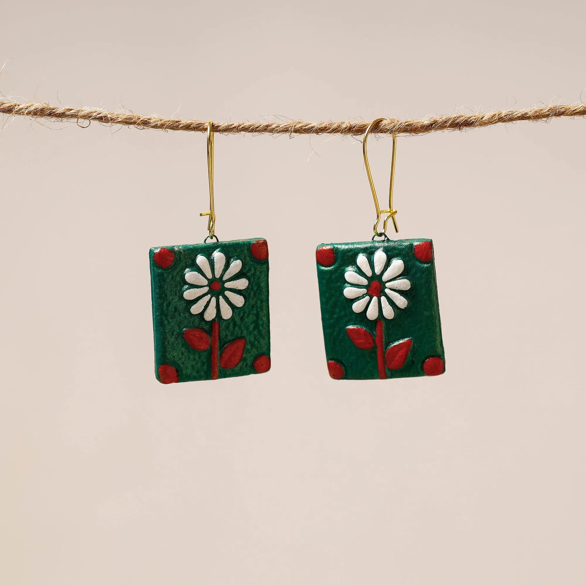 Bishnupur Handpainted Terracotta Earrings 44