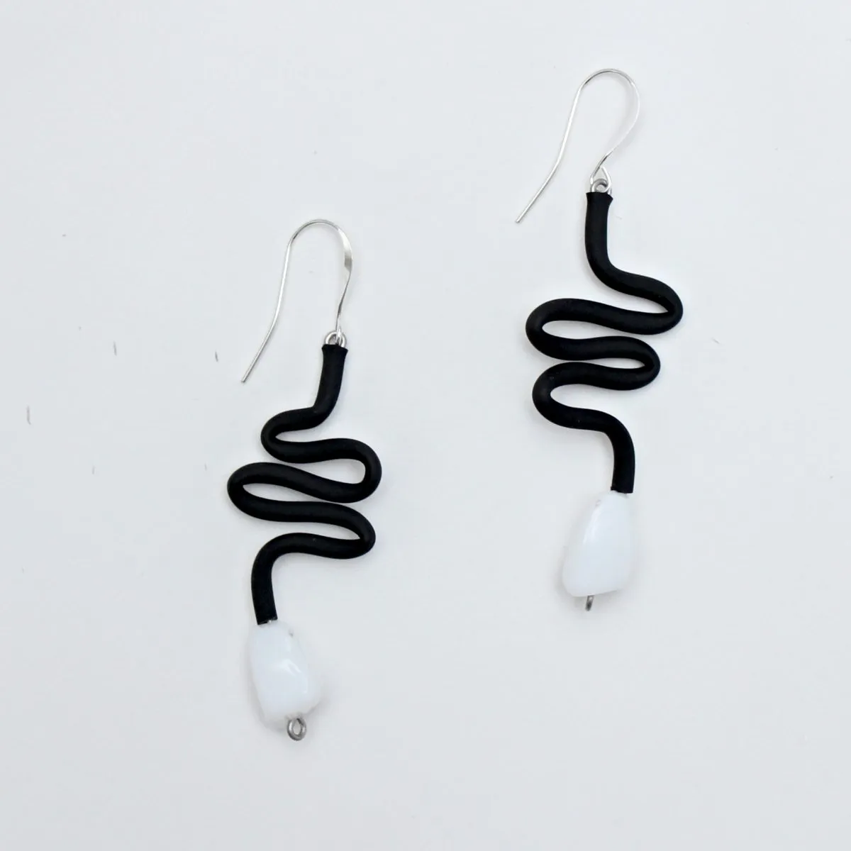 Black Olga Tubing Earrings