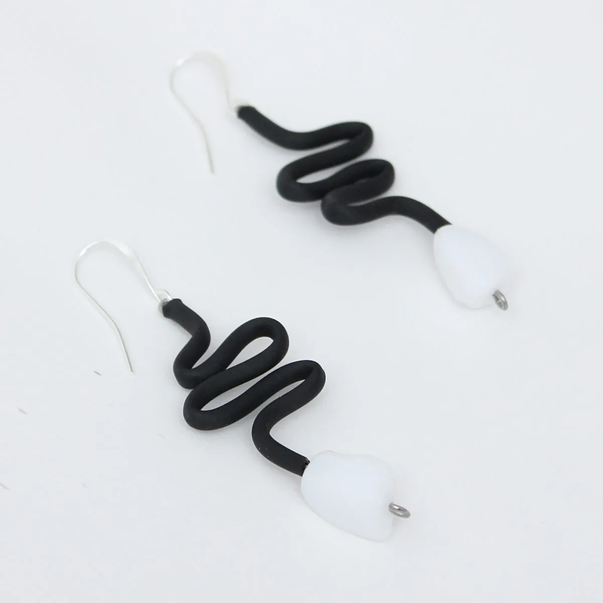 Black Olga Tubing Earrings