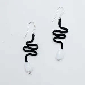 Black Olga Tubing Earrings