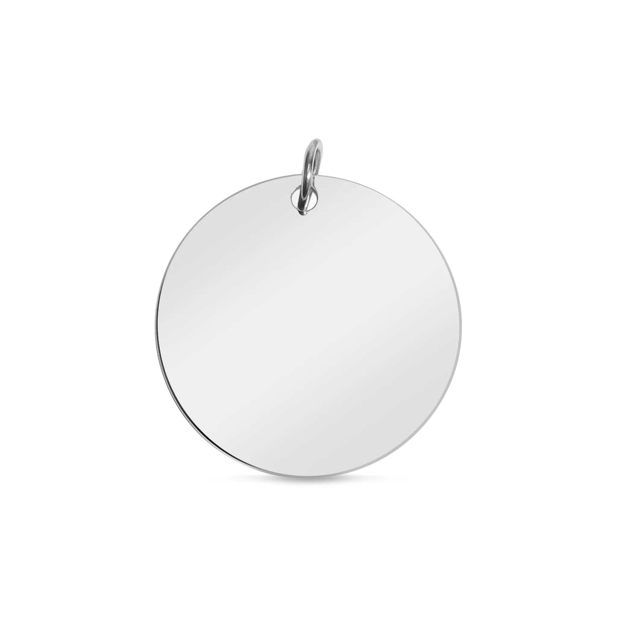 Blank Round Polished Stainless Steel Pendant / SBB0013