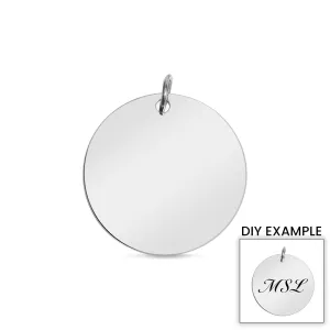 Blank Round Polished Stainless Steel Pendant / SBB0013