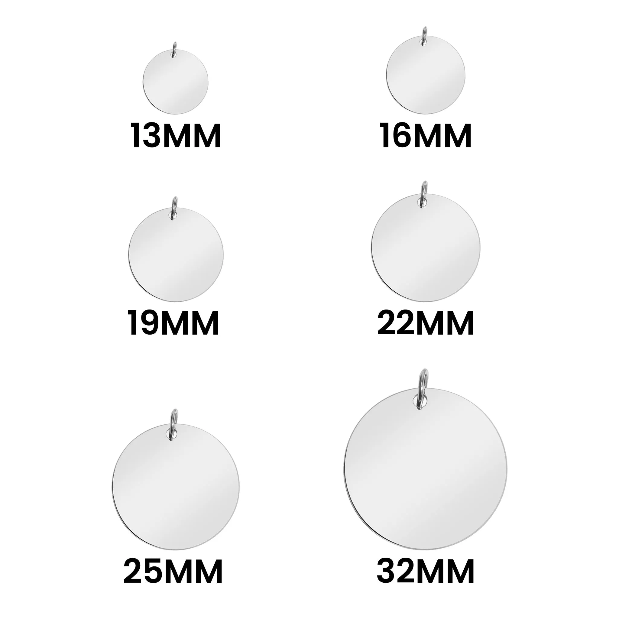 Blank Round Polished Stainless Steel Pendant / SBB0013