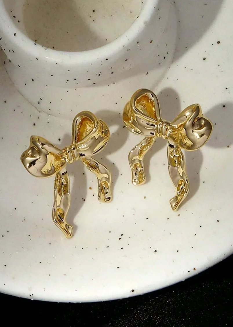 Bow Gold Earrings