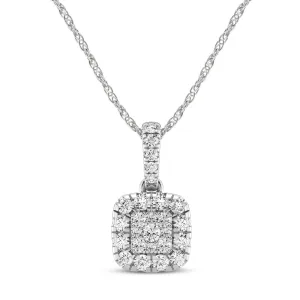 Brilliant Claw Halo Necklace with 1/2ct of Diamonds in Sterling Silver