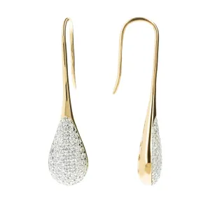 Bronzallure Gold Plated Sterling Silver CZ Tear Drop Earring