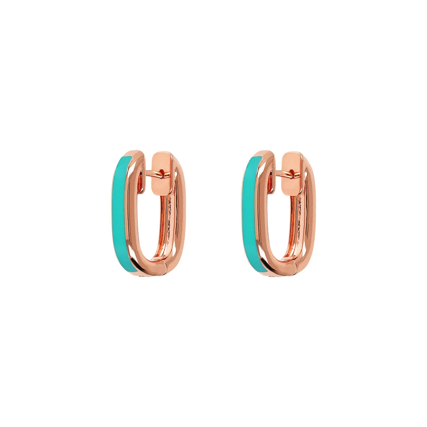 Bronzallure Miss Enamel Oval Hoop Earrings