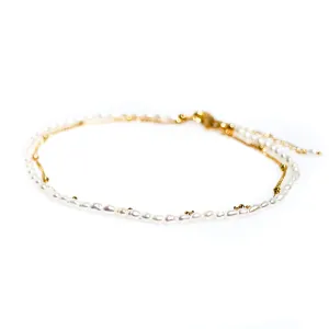 Cascade Pearl Anklet Gold