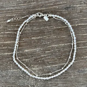 Cascade Pearl Anklet Silver